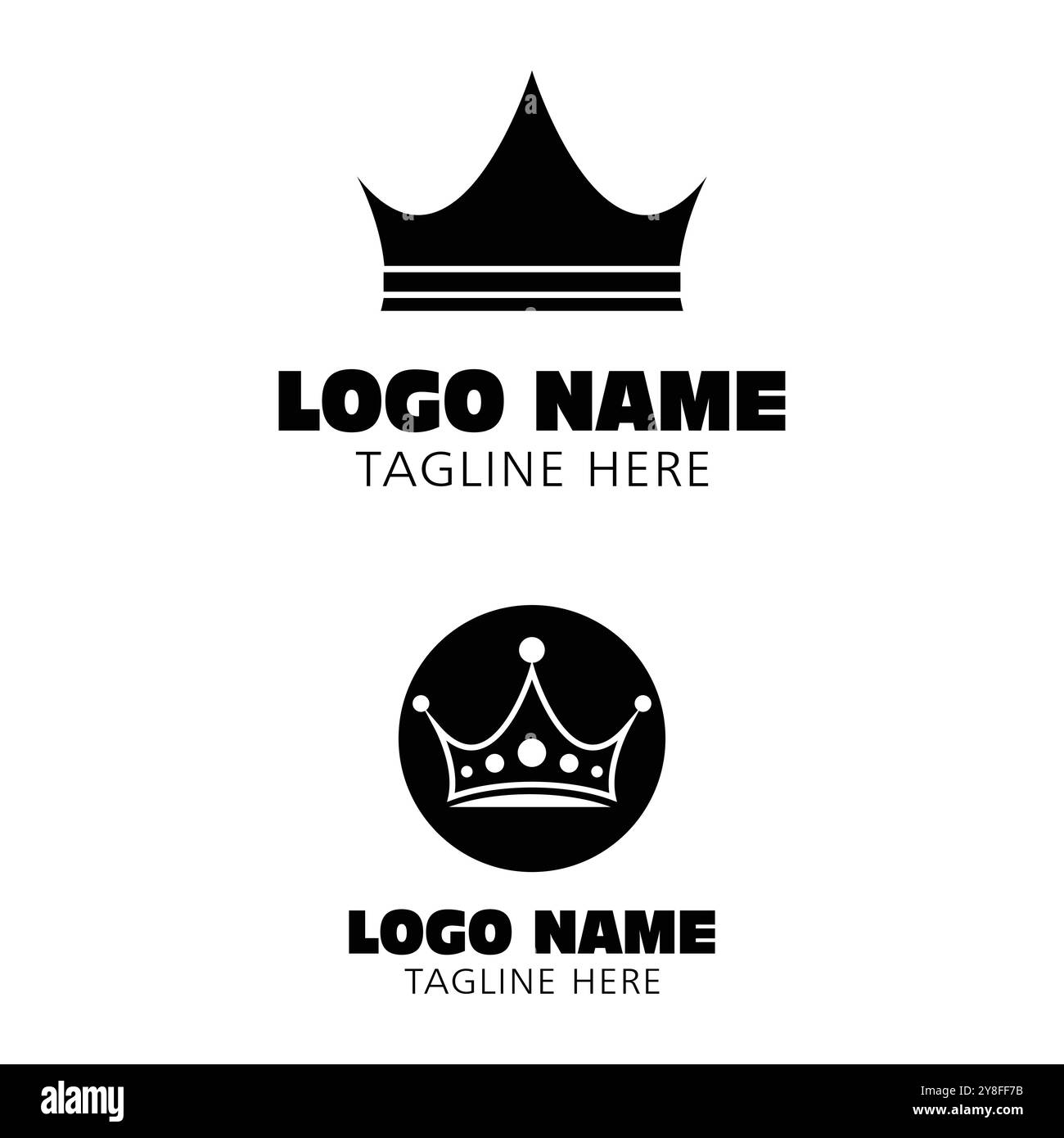 Crown shape design template vector Black and White Stock Photos ...