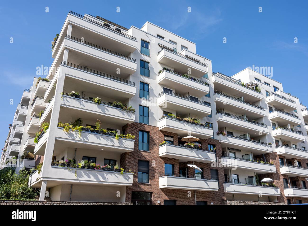 Modern white apartment building seen in Berlin, Germany Stock Photo - Alamy