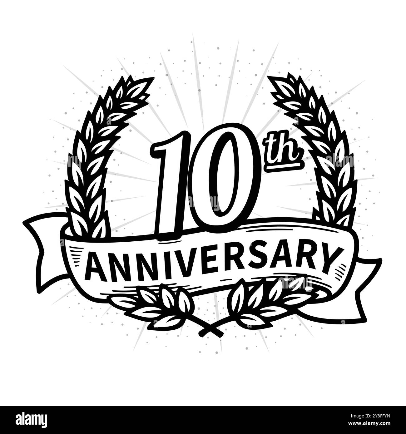 10 years anniversary celebration logotype. 10th anniversary logo. Vector and illustration. Stock Vector
