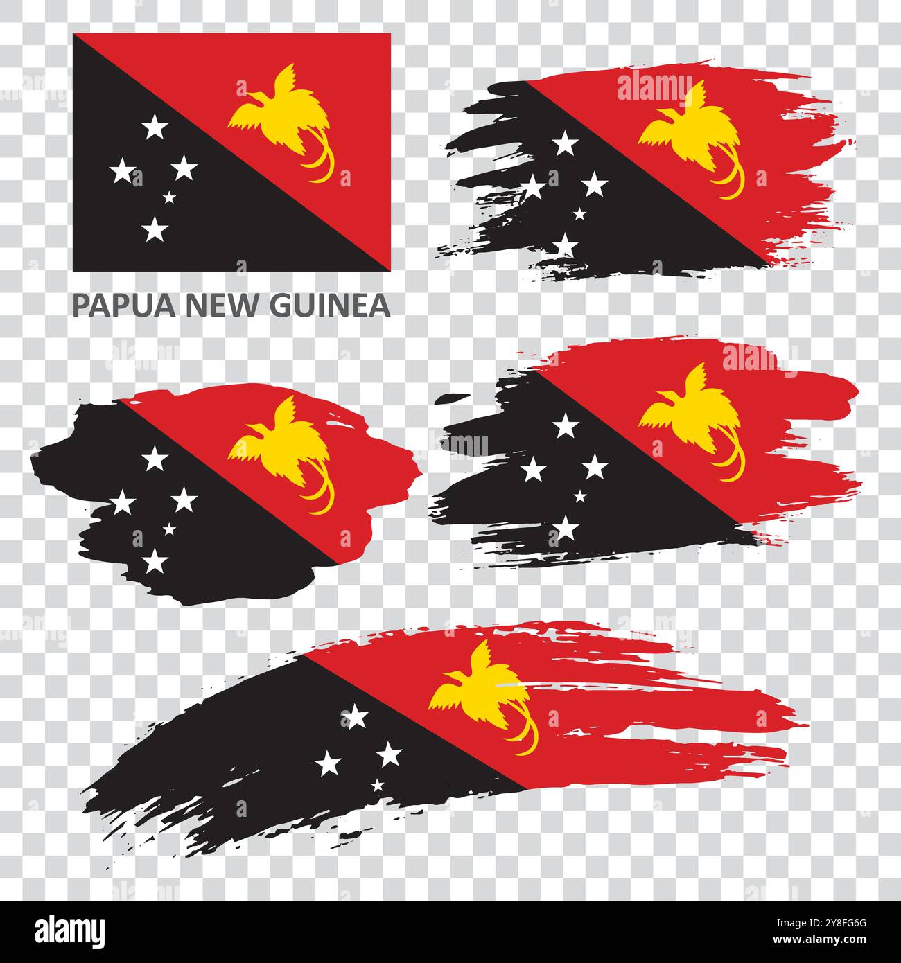 A Set Of Flags Of Papua New Guinea Stock Vector Image Art Alamy