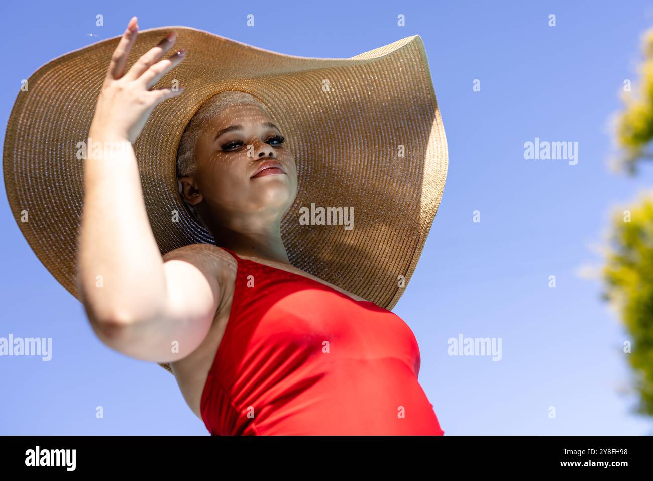 Girl In The newest Red Sunhat