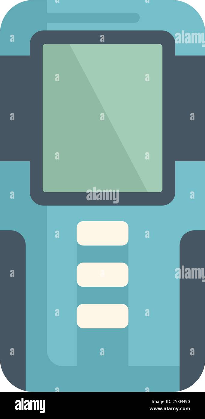 Electronic device showing blank screen for copy space and buttons for ...
