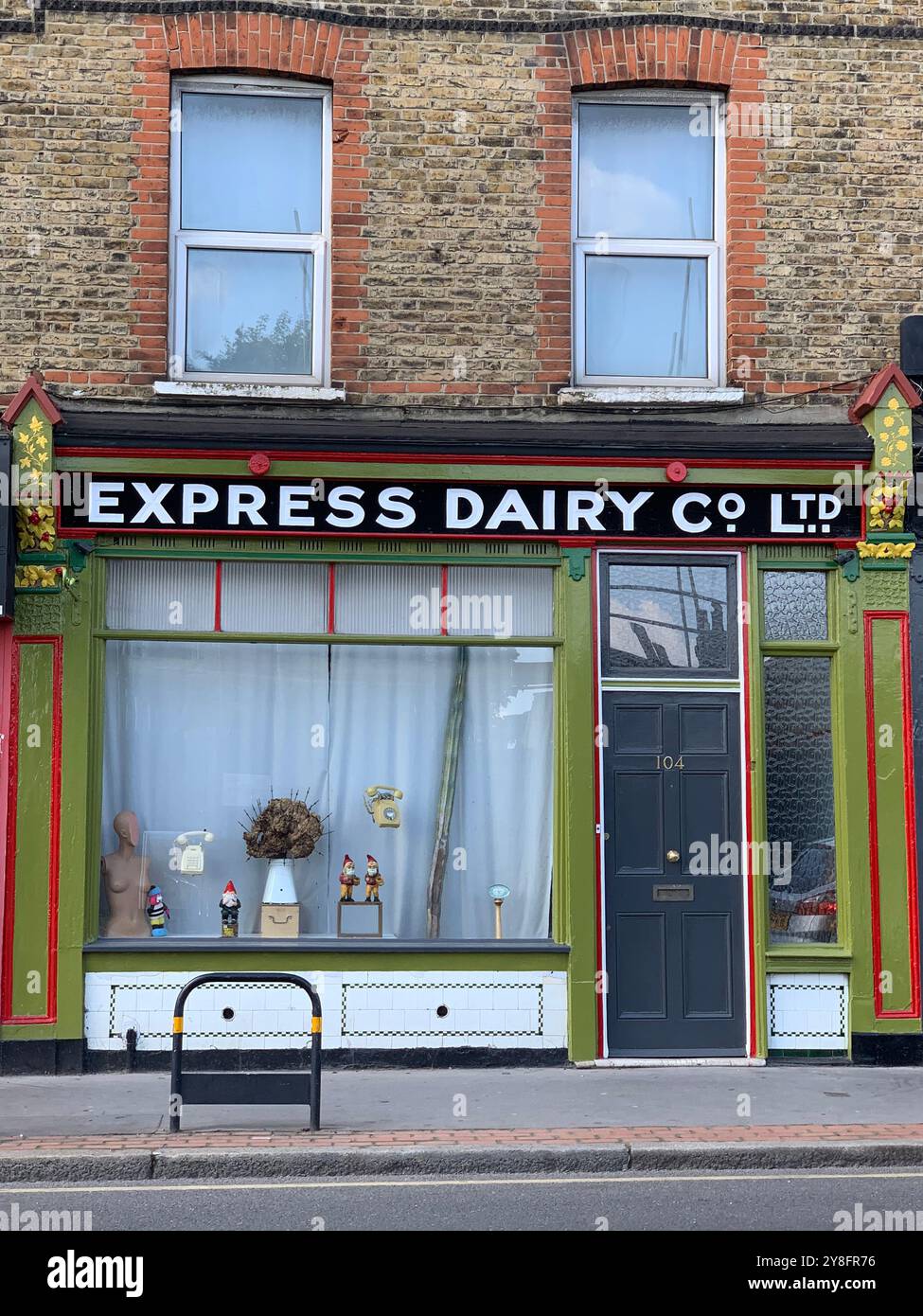 South Norwood high street during lockdown, covid 19,clock tower, Norwood junction, London, SE25, U.K. - Smartphone Captured Stock Image