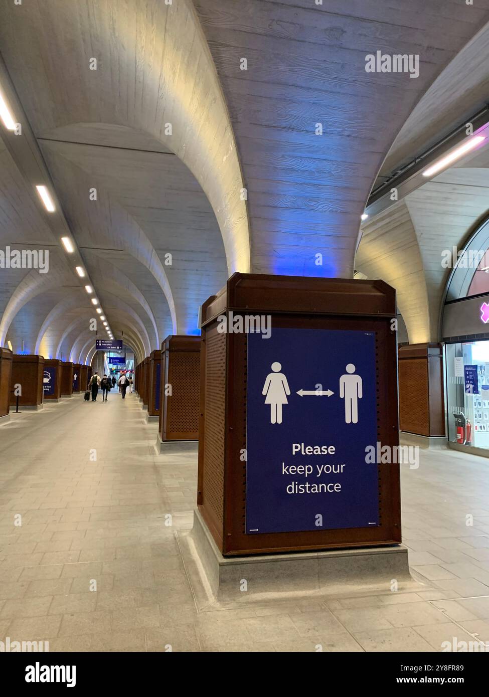 Covid 19 instructions, London Bridge Railway station, London - Smartphone Captured Stock Image