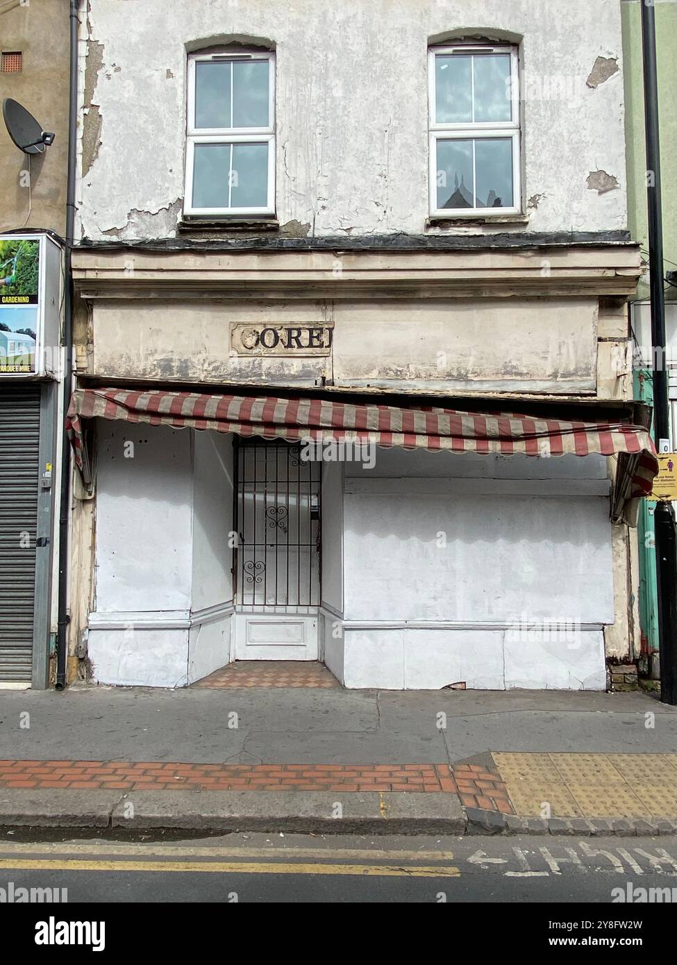 South Norwood high street during lockdown, covid 19,clock tower, Norwood junction, London, SE25, U.K. - Smartphone Captured Stock Image