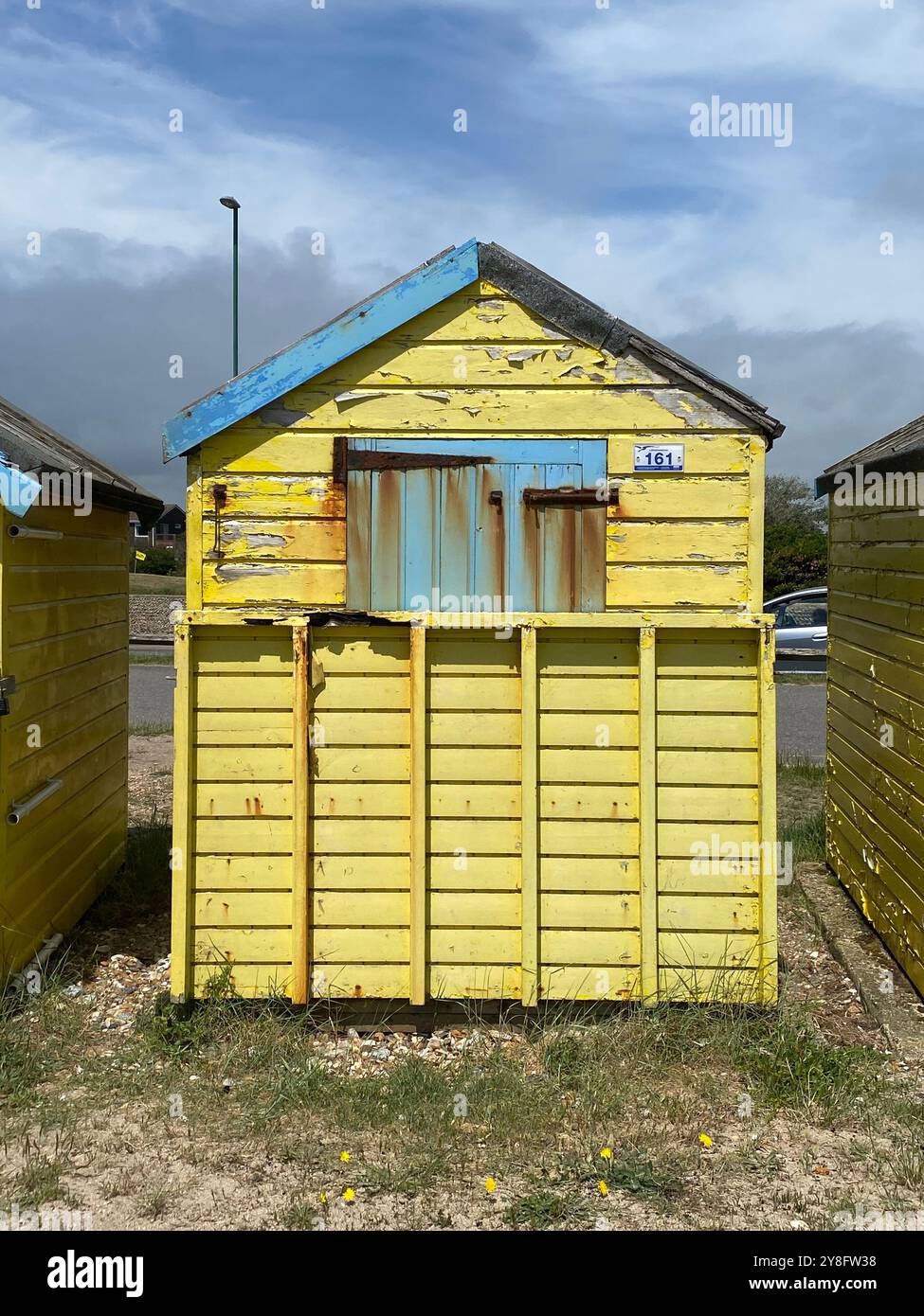 Beach huts, Worthing, West Sussex, U.K. - Smartphone Captured Stock Image