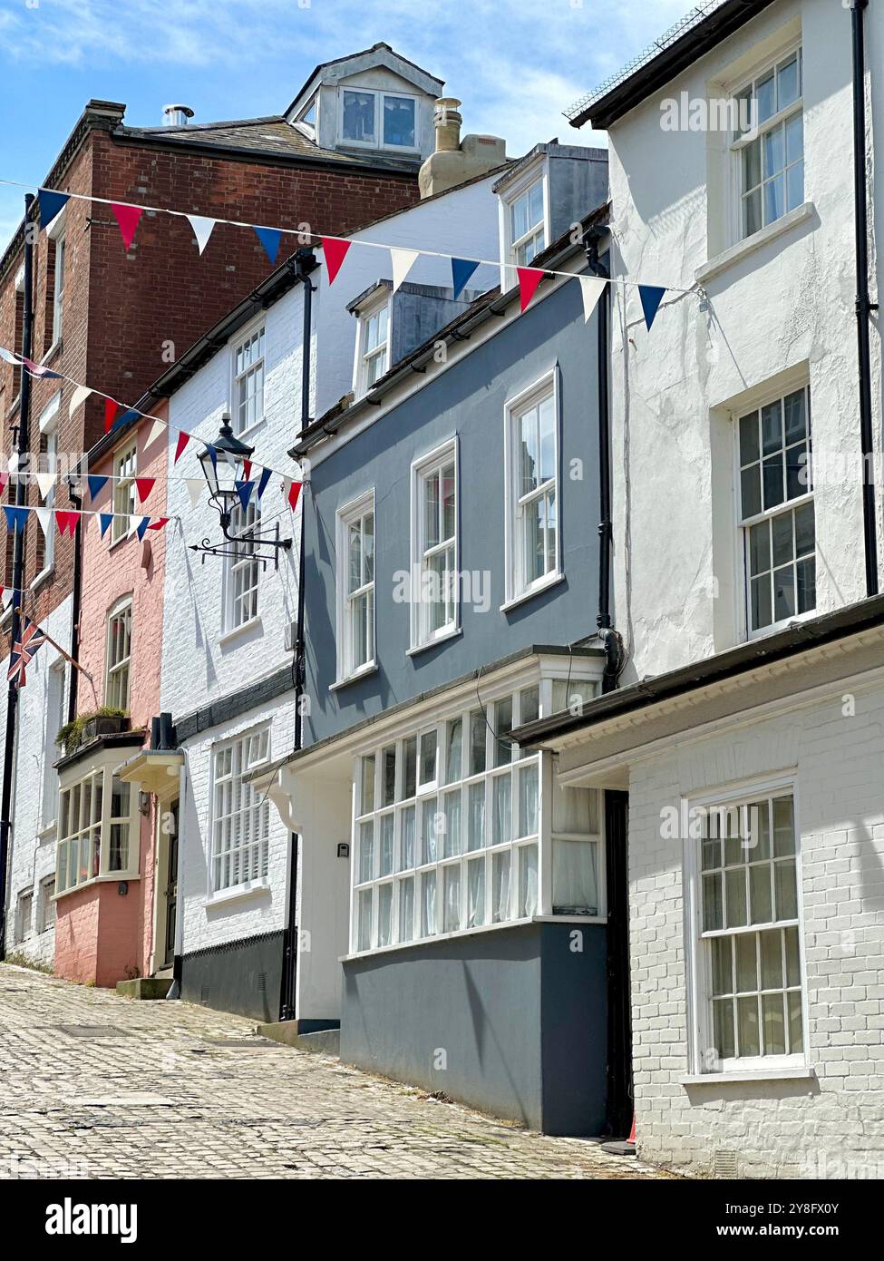 Lymington village and ferry port harbour, Hampshire, U.K. - Smartphone Captured Stock Image