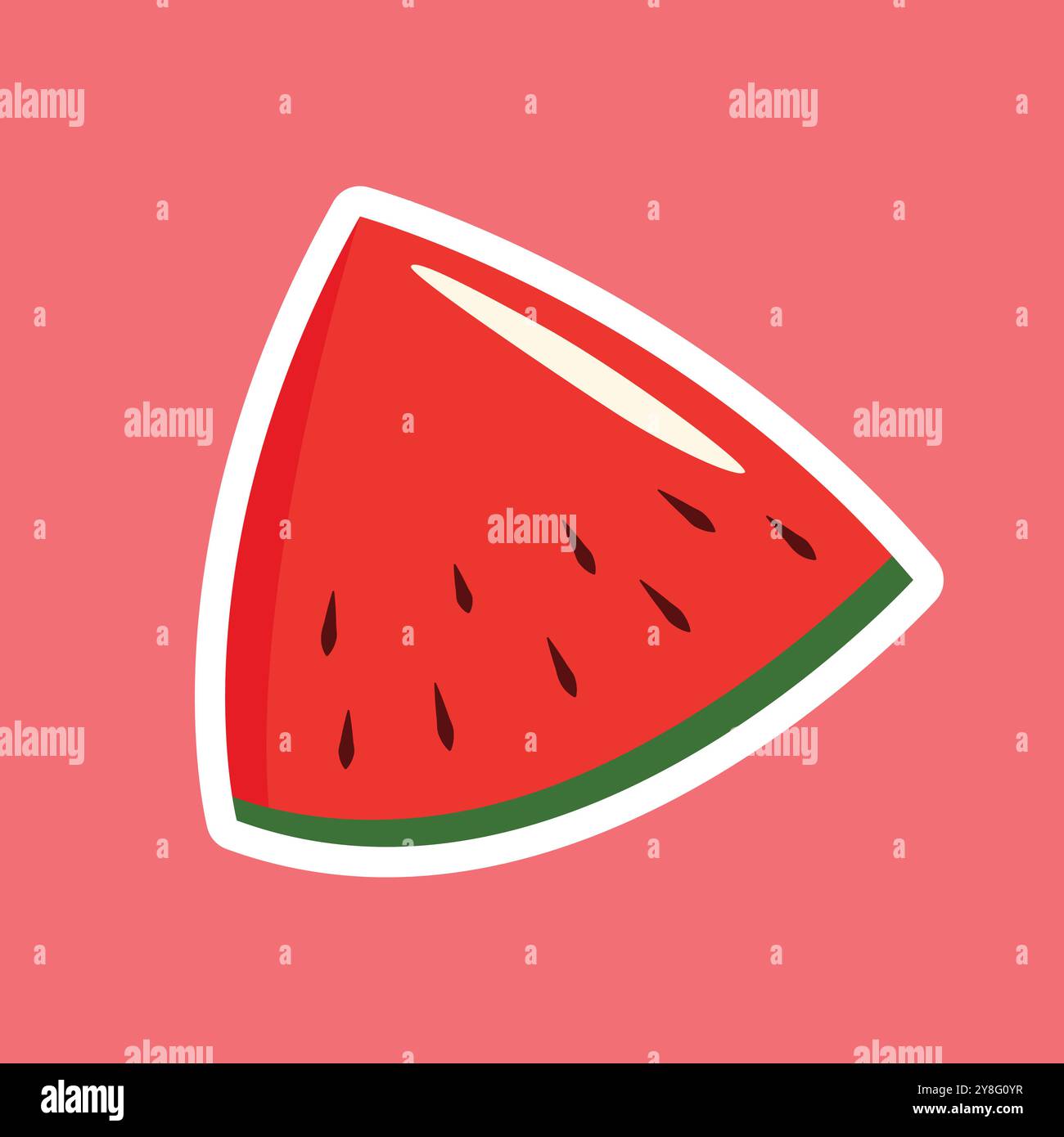 Juicy and Fun Watermelon Vector Sticker Design Stock Vector