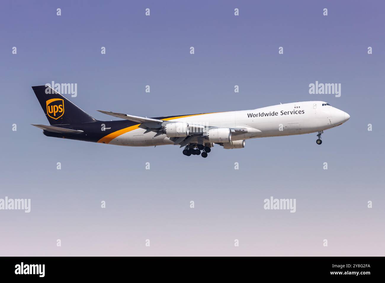 a UPS United Parcel Service Boeing 757-200F on final