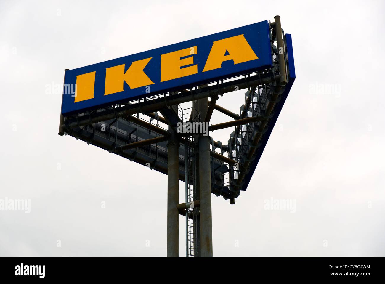 Italy - 26 apr 2024: Large IKEA Signboard at IKEA Store in Turin Stock Photo