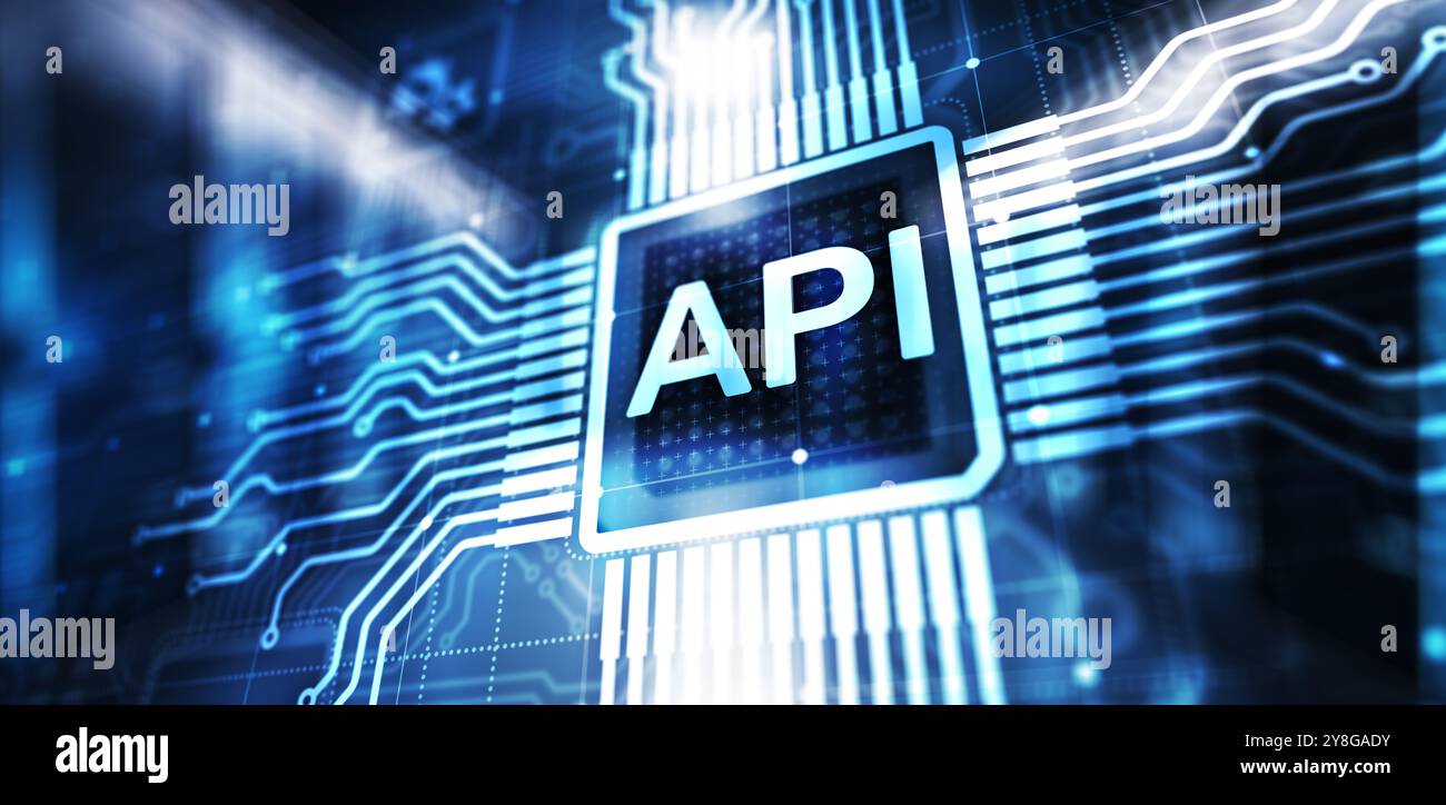 API - Application Programming Interface, software development tool, information technology and business concept. Stock Photo