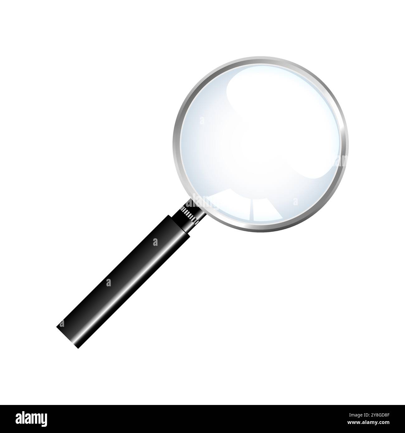 Magnifying glass loupe with gray handle on white background Stock ...
