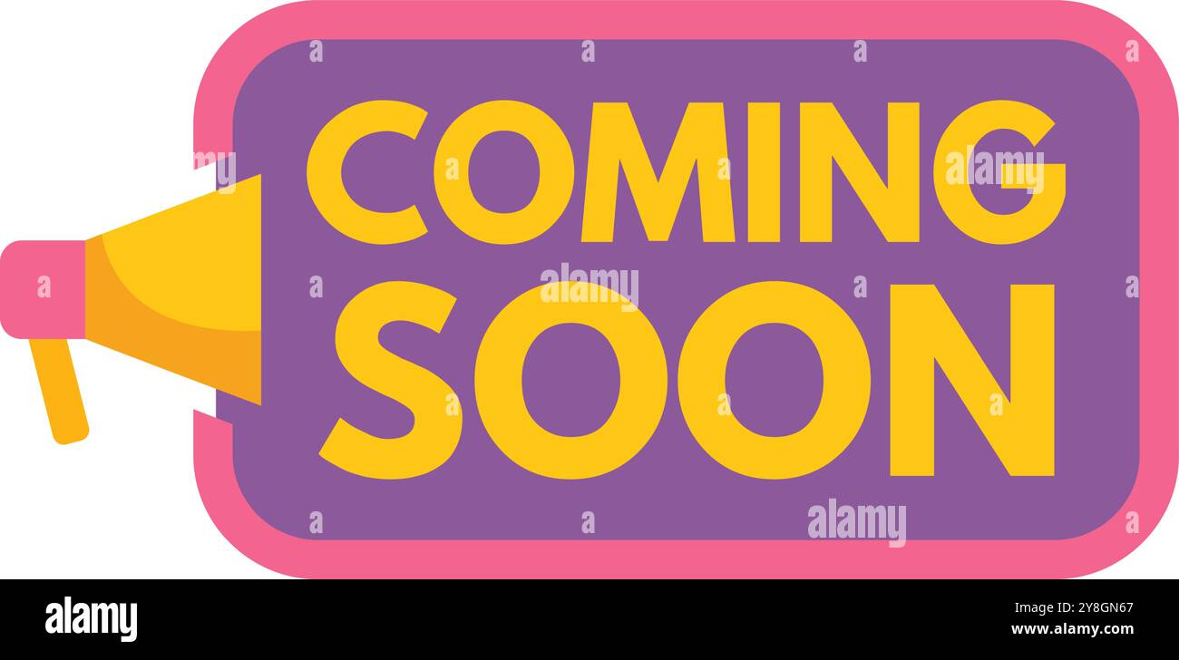 Megaphone is announcing the coming soon promotion banner Stock Vector ...