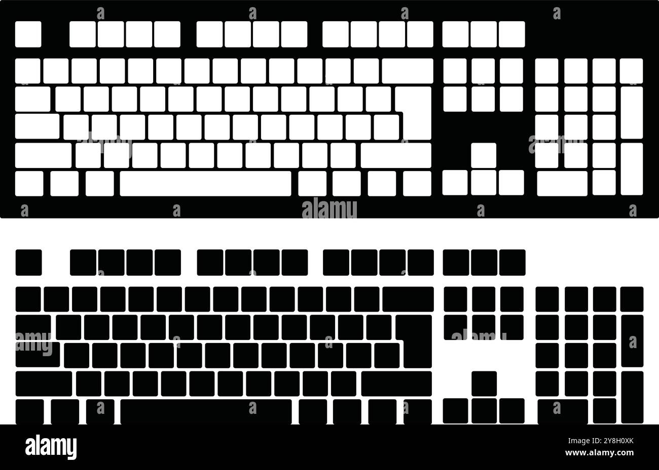 Keyboard Shape Stencil Graphic Isolated. A standard keyboard layout ...