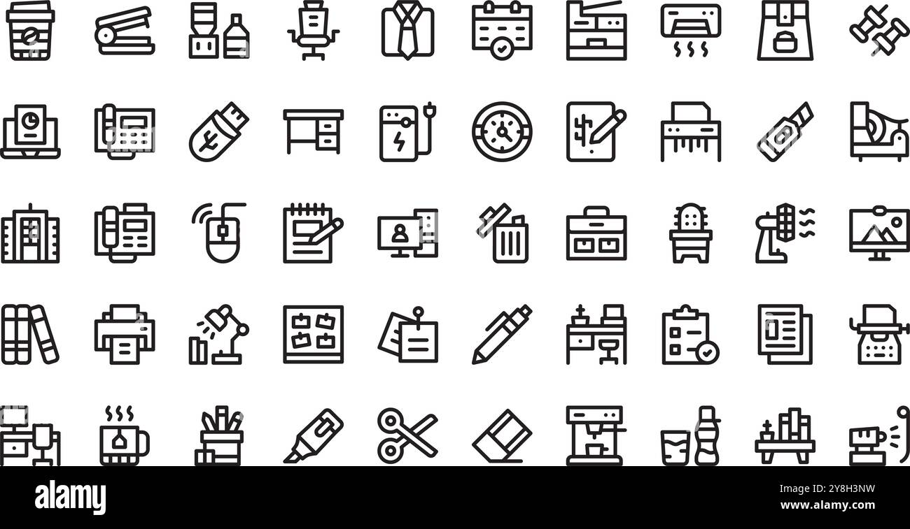 Workplace icons High-Quality Vector Icons Collection with Editable Stroke. Ideal for Professional and Creative Projects. Stock Vector