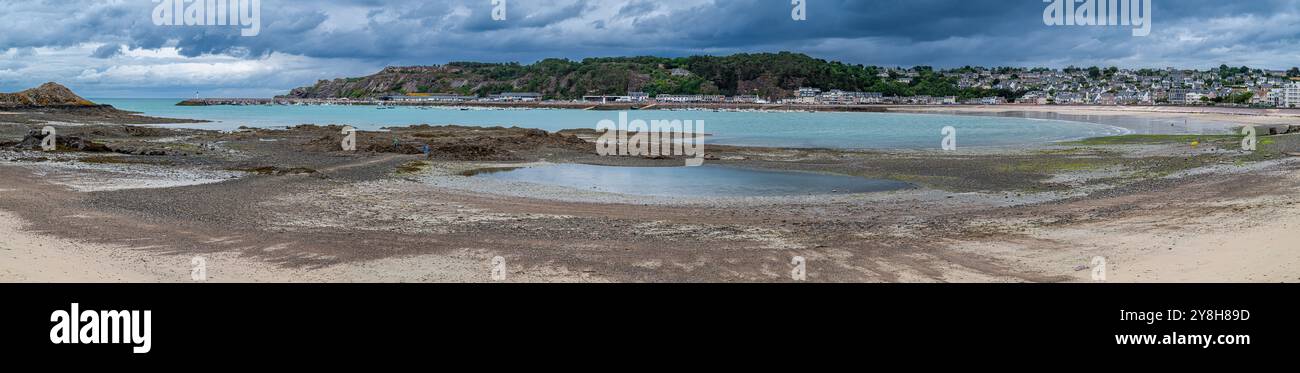 Low Tide at the Plage de Centre in Erquy in Brittany, France Stock ...