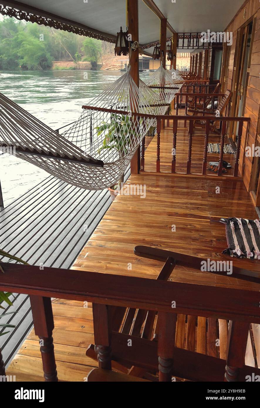 Cozy floating hotel on the river Stock Photo - Alamy