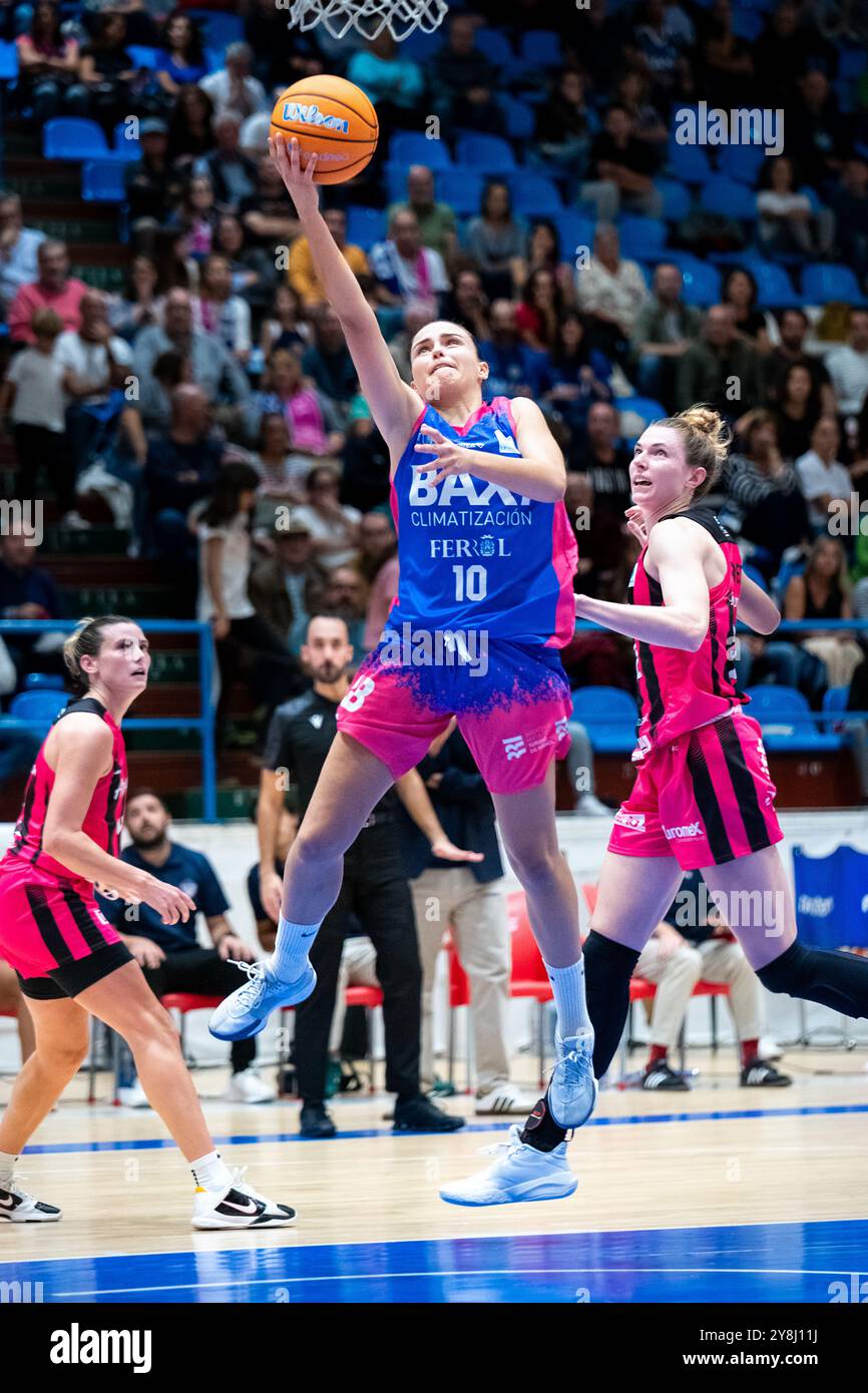 Ferrol, Spain. 05 October, 2024. Liga Femenina Endesa Basket. Baxi Ferrol vs Kutxabank Araski.  Angela Mataix Credit: Ismael Miján/Alamy Live News Stock Photo