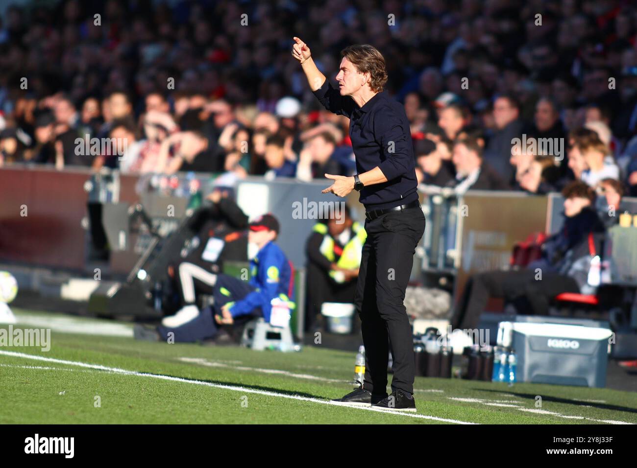 London, UK. 05th Oct, 2024. London, England, October 5th 2024: Brentford manager Thomas Frank during the Premier League game between Brentford and Wolverhampton Wanderers at Gtech Community Stadium in London, England (Alexander Canillas/SPP) Credit: SPP Sport Press Photo. /Alamy Live News Stock Photo