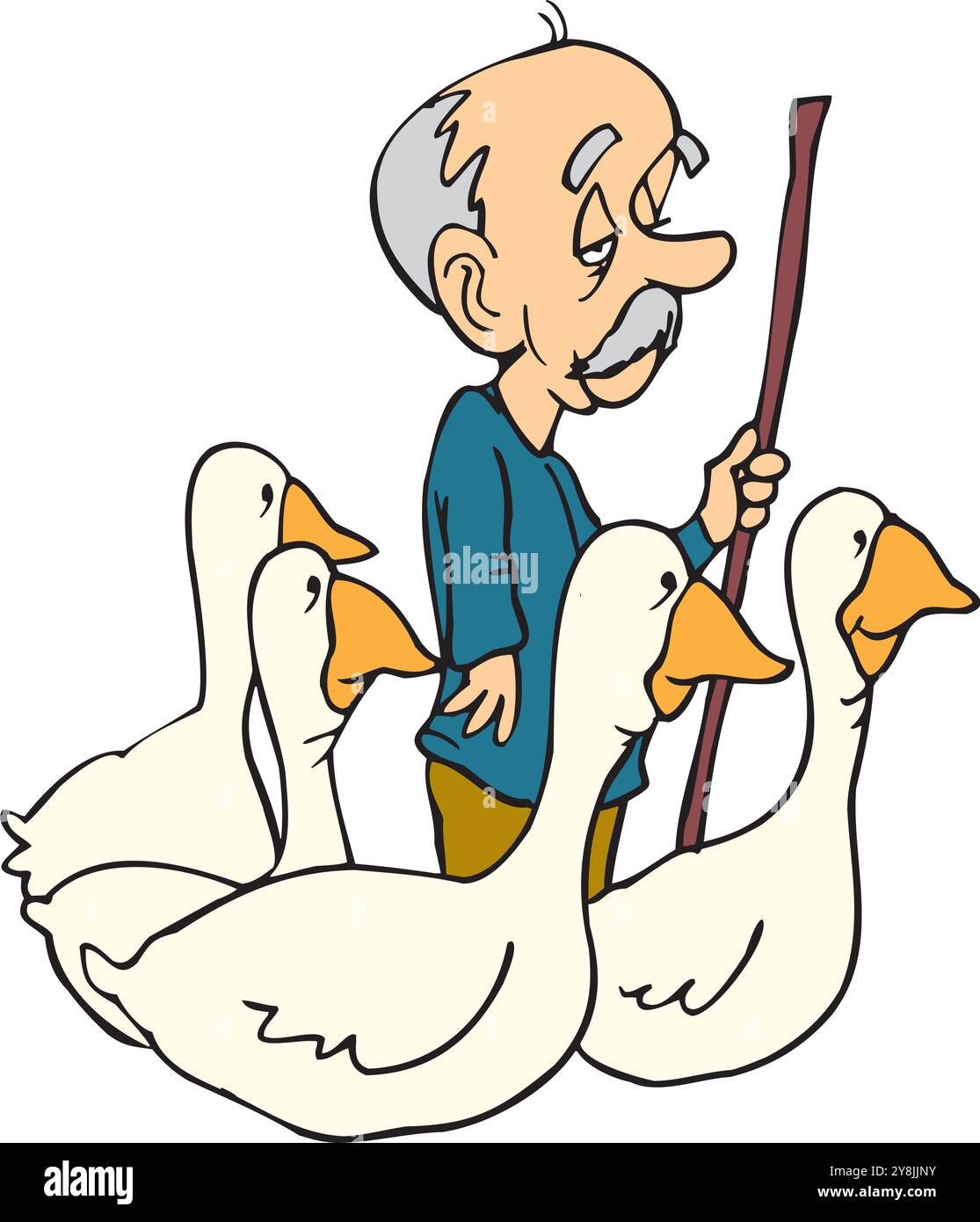 Man farmer walking with ducks isometric 3d vector illustration Stock ...