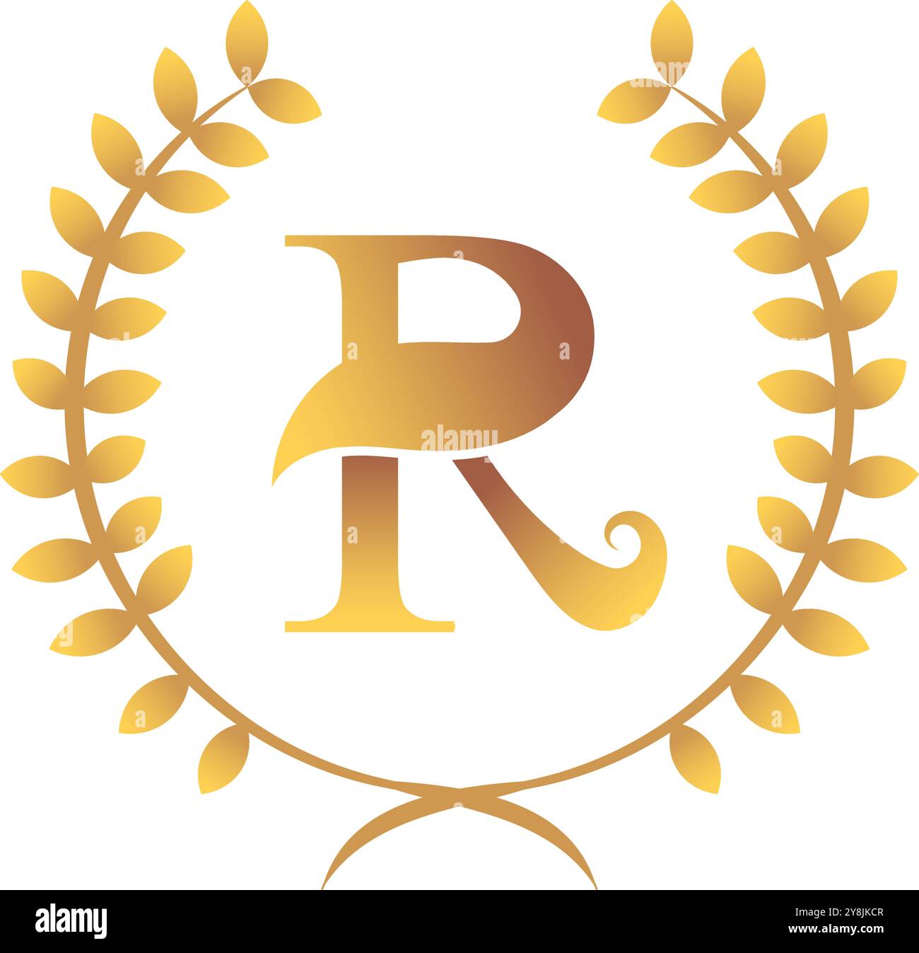 R Letter Logo Royal. Golden Color- Vector Stock Vector Image & Art - Alamy