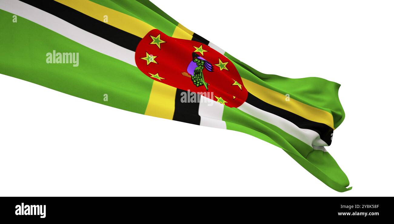 3D Render of a Dominica Flag isolated on a white background Stock Photo ...