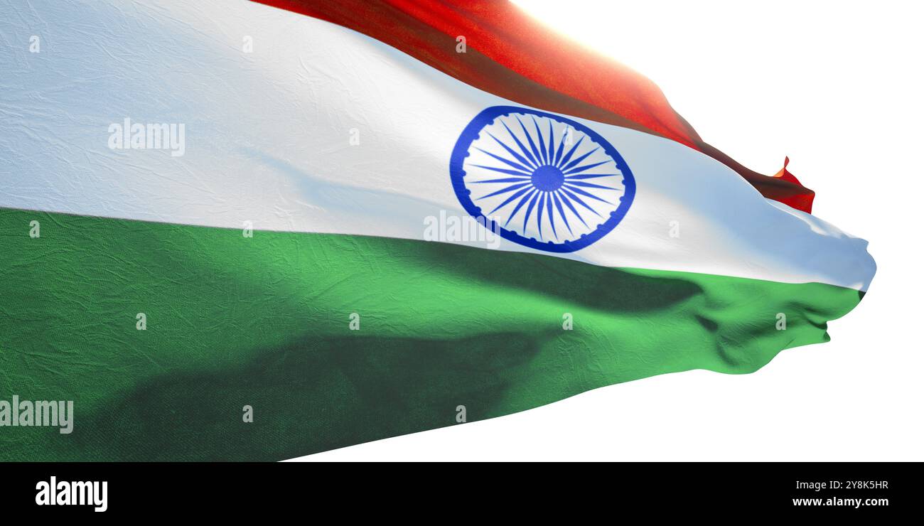 3D Render of a India Flag isolated on a white background Stock Photo ...