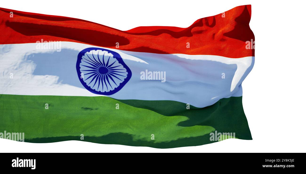 3D Render of a India Flag isolated on a white background Stock Photo ...