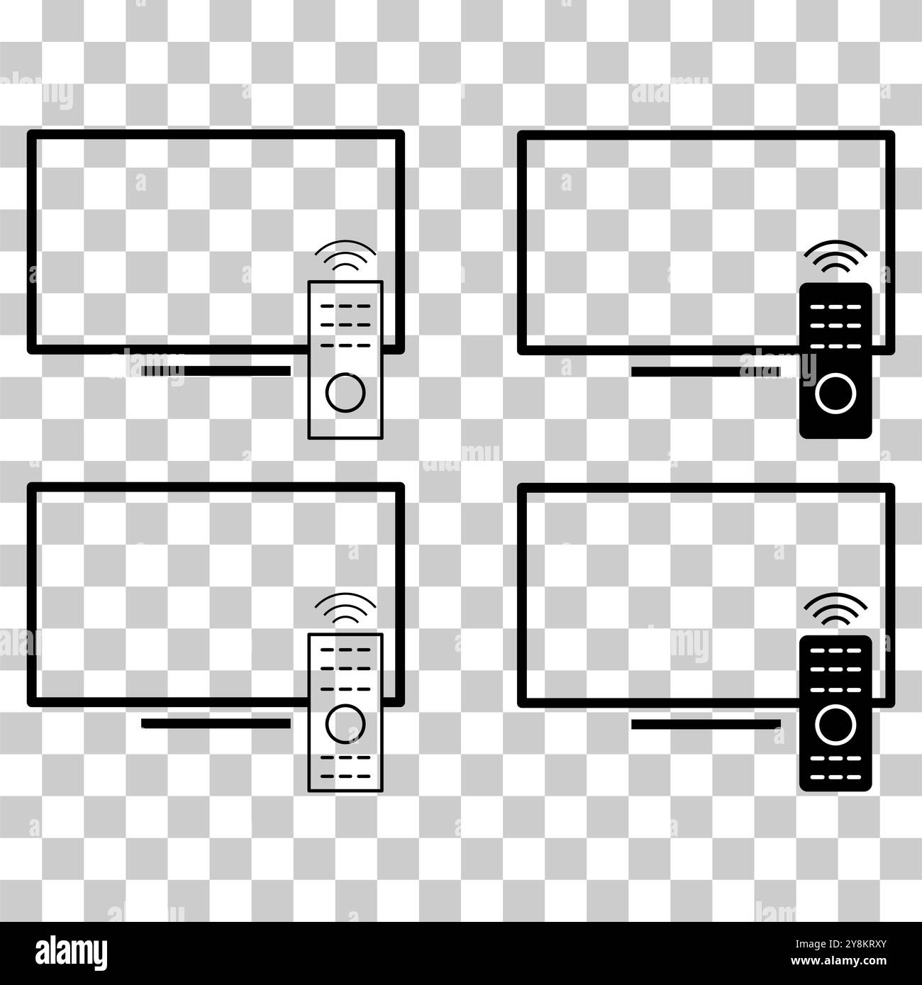 Set of Remote tv device icon, media television sign, web digital vector ...