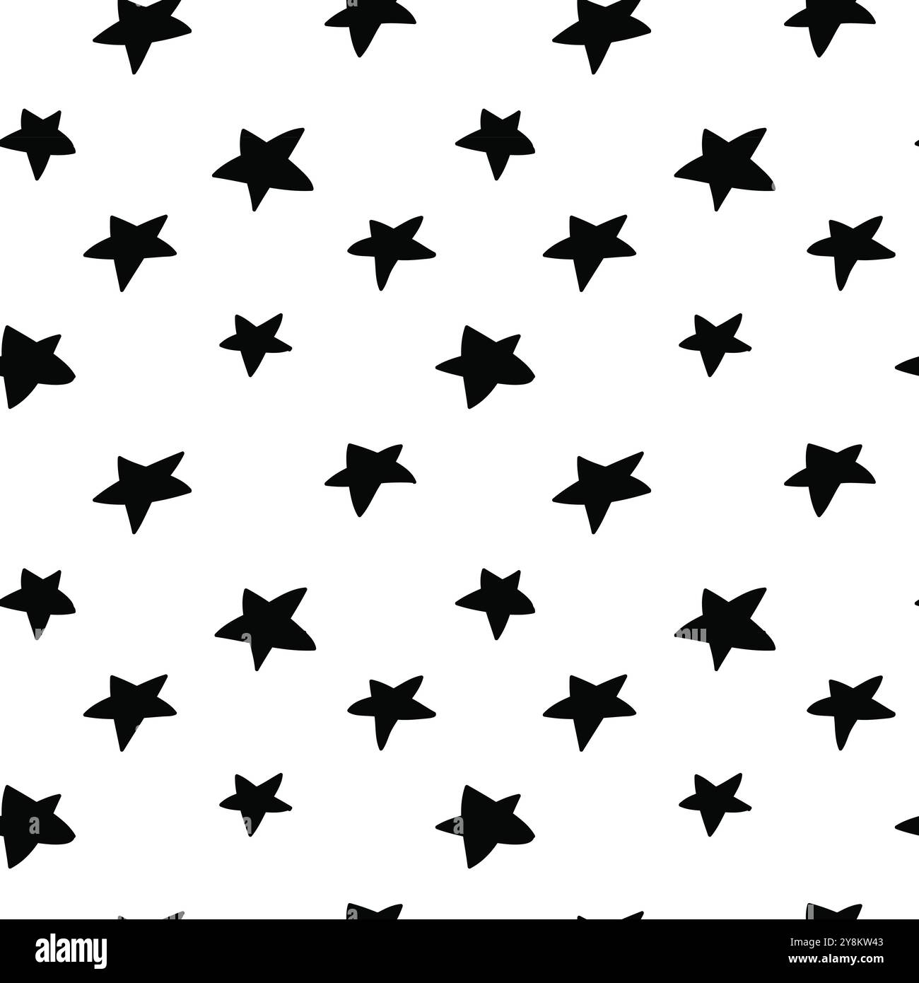 black-hand-drawn-seamless-patterns Stock Vector