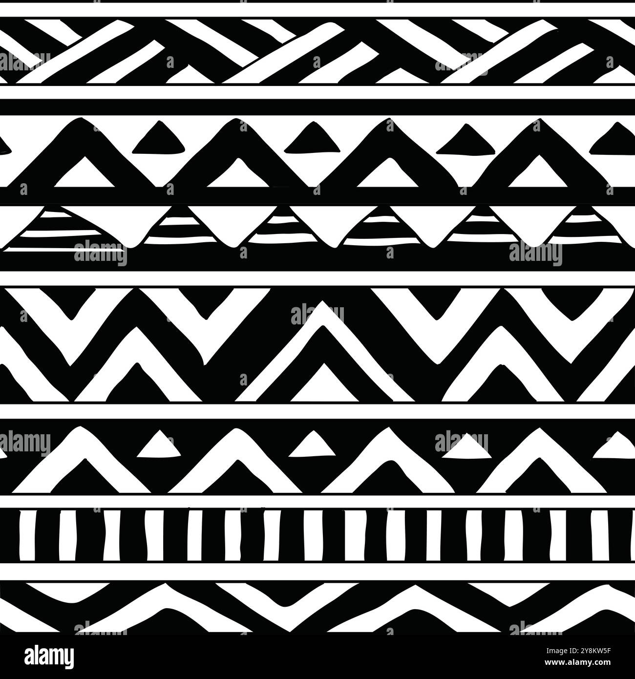 black-hand-drawn-seamless-patterns Stock Vector