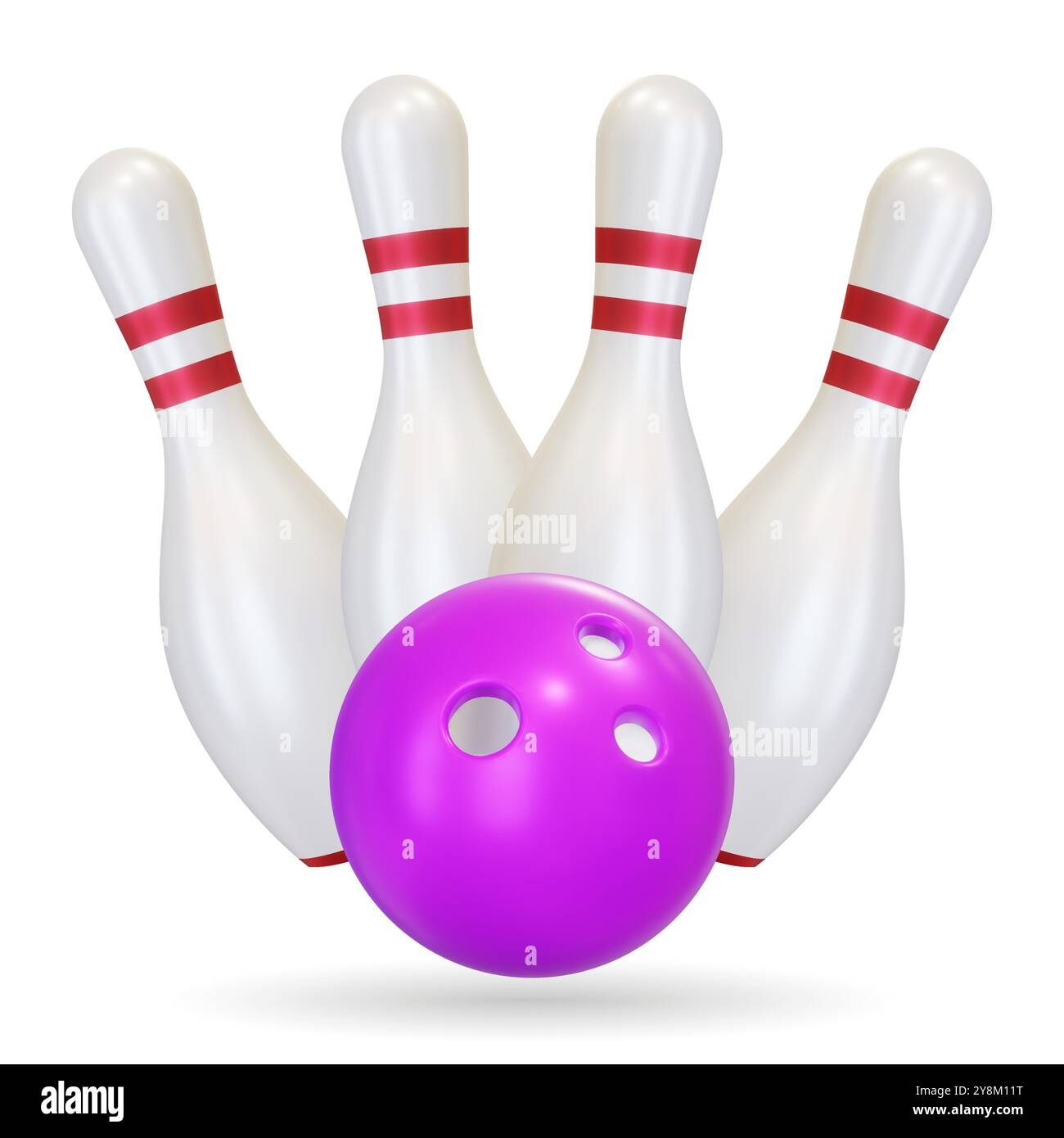 Realistic bawling ball with pins. Vector illustration. Bowling ball ...