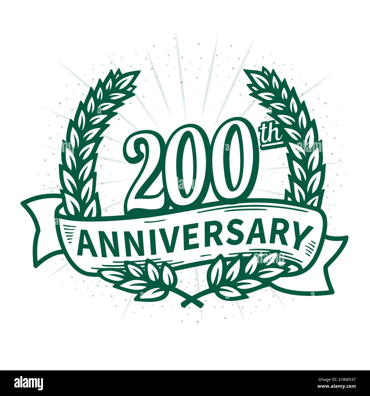 200 years anniversary celebration logotype. 200th anniversary logo. Vector and illustration. Stock Vector