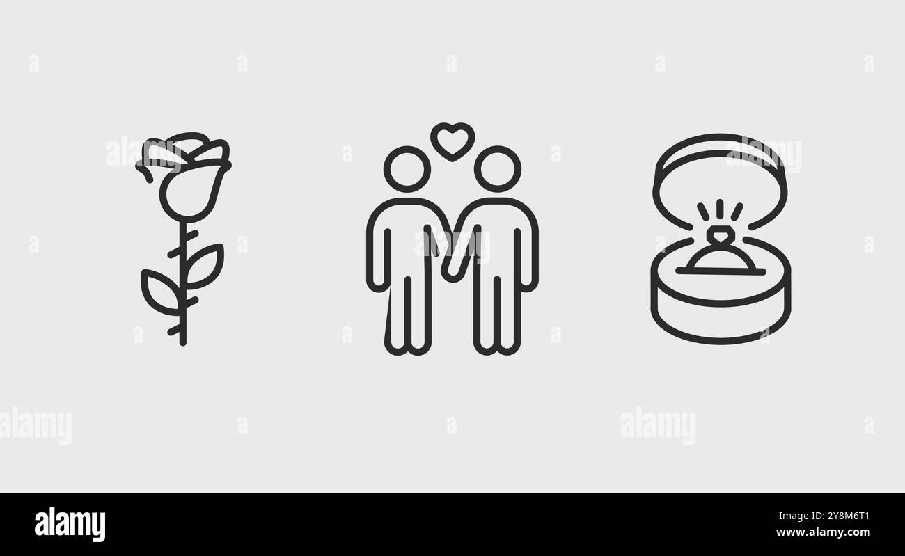 Wedding Proposal Icons Stock Vector Image & Art - Alamy