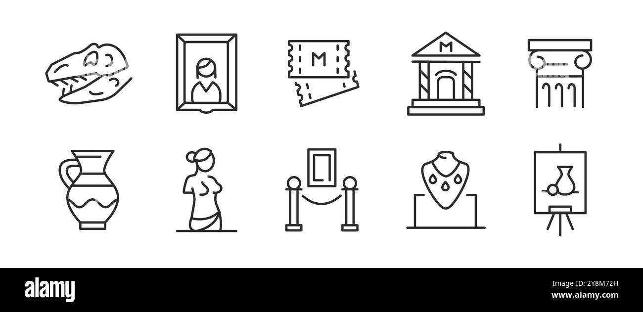 Museum Icons Stock Vector