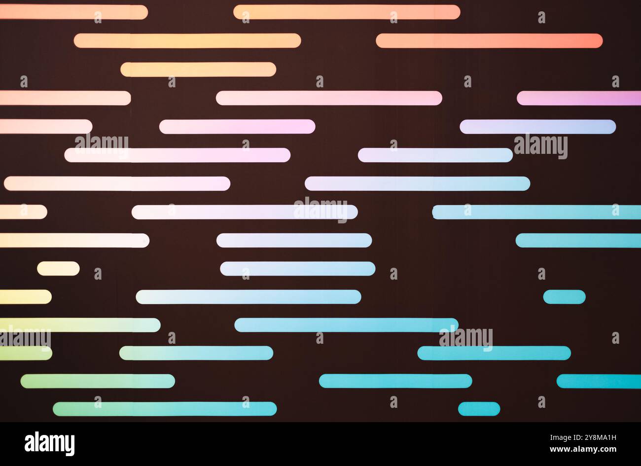 Abstract Led wall background. Code on screen. Abstract geometric pattern with colored elements. Unique Design Abstract Digital Pixel. Glowing Abstract Stock Photo