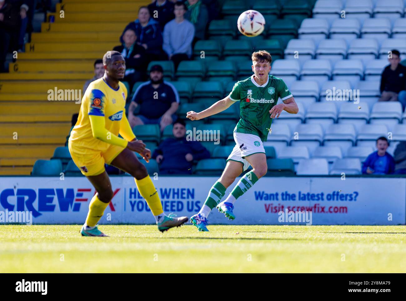 James Plant of Yeovil Town crosses the ball passed Dagenham & Redbridge ...