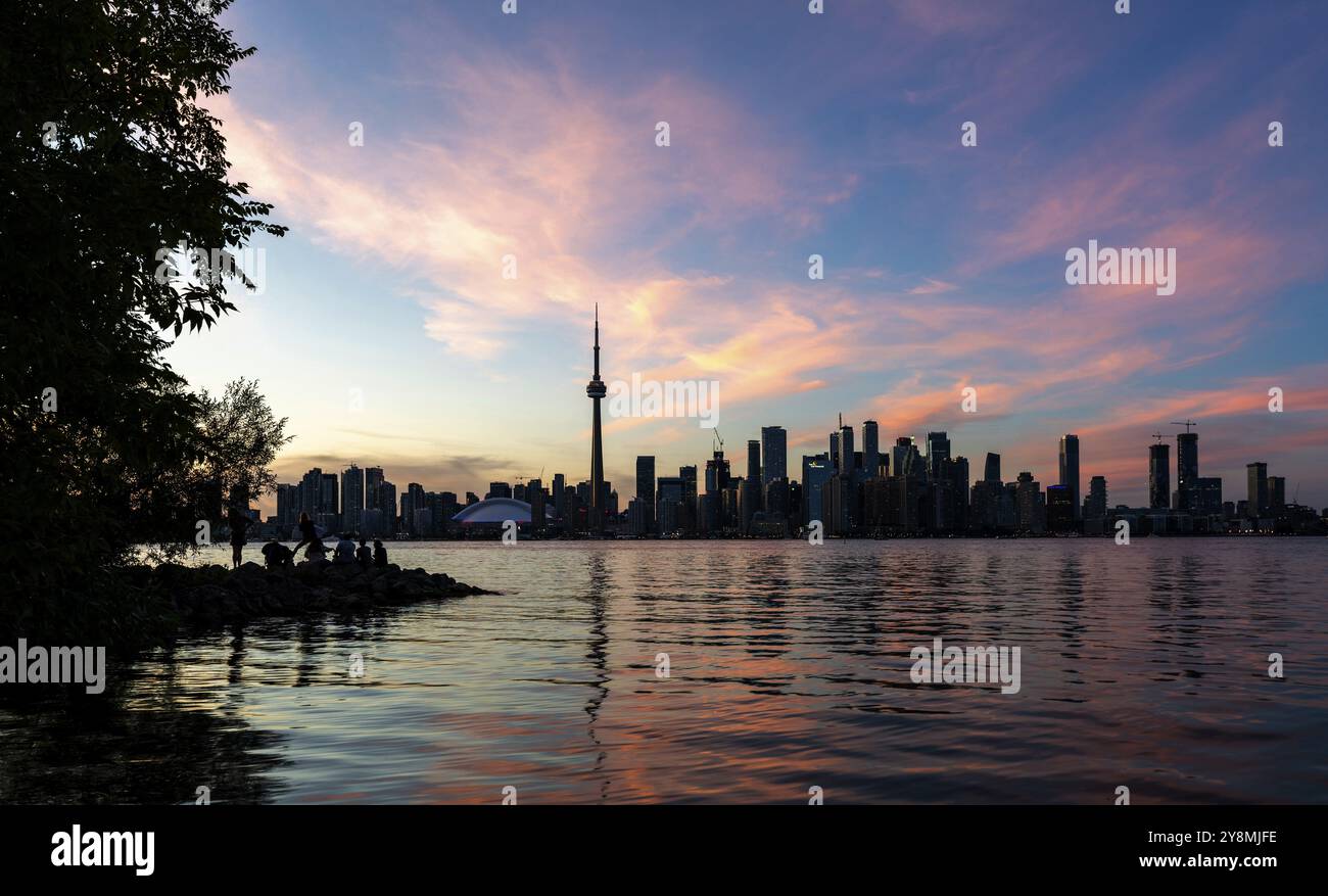 Toronto Downtown City skyline Ontario Canada Night Stock Photo - Alamy
