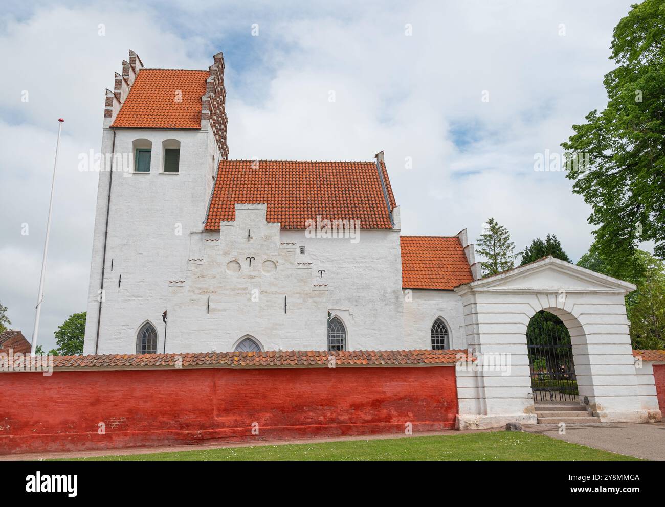 Church of town of Lille Heddinge on Stevns in denmark on a summer day Stock Photo