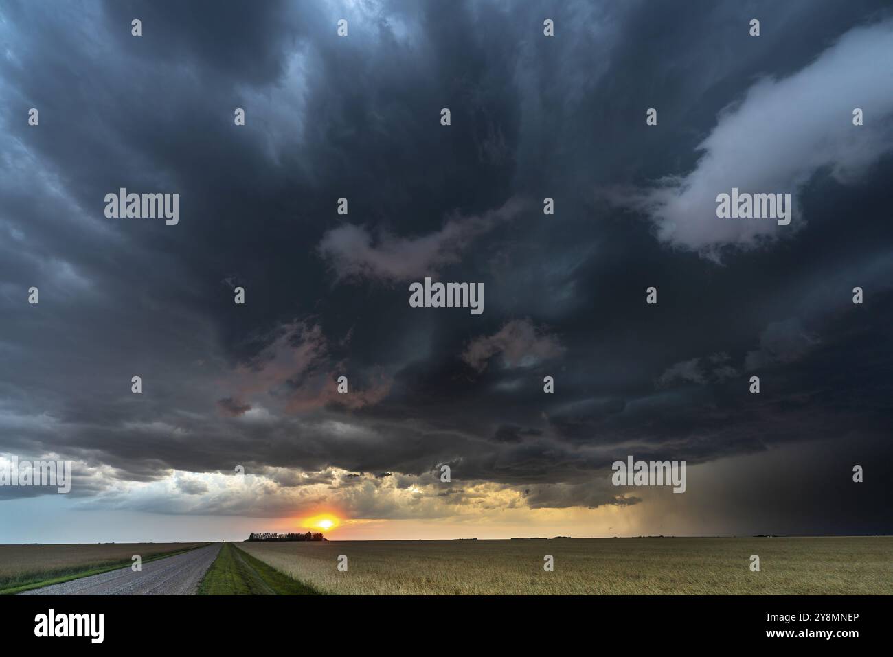 Prairie Storm Canada Summer time clouds warning Stock Photo