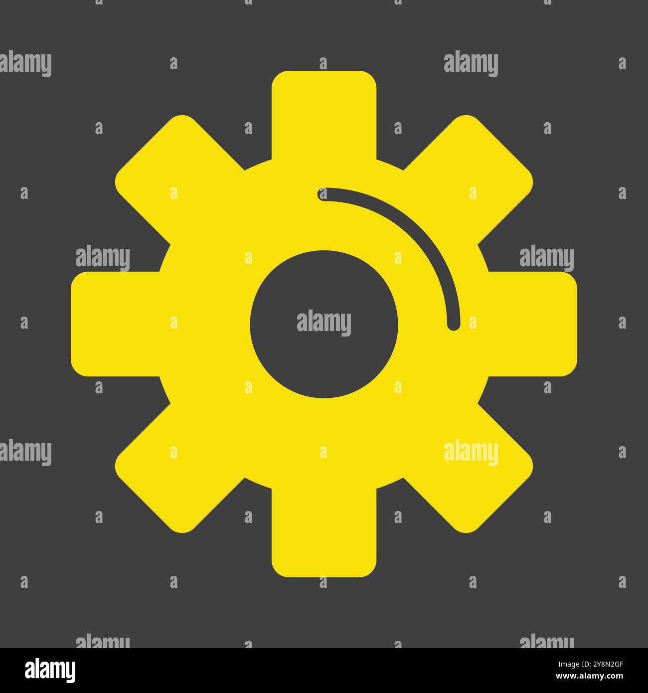 Settings icon with additional gears symbol on dark background. Security ...