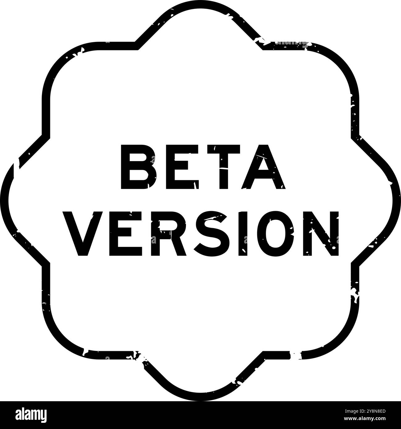 Grunge black beta version word rubber seal stamp on white background Stock Vector