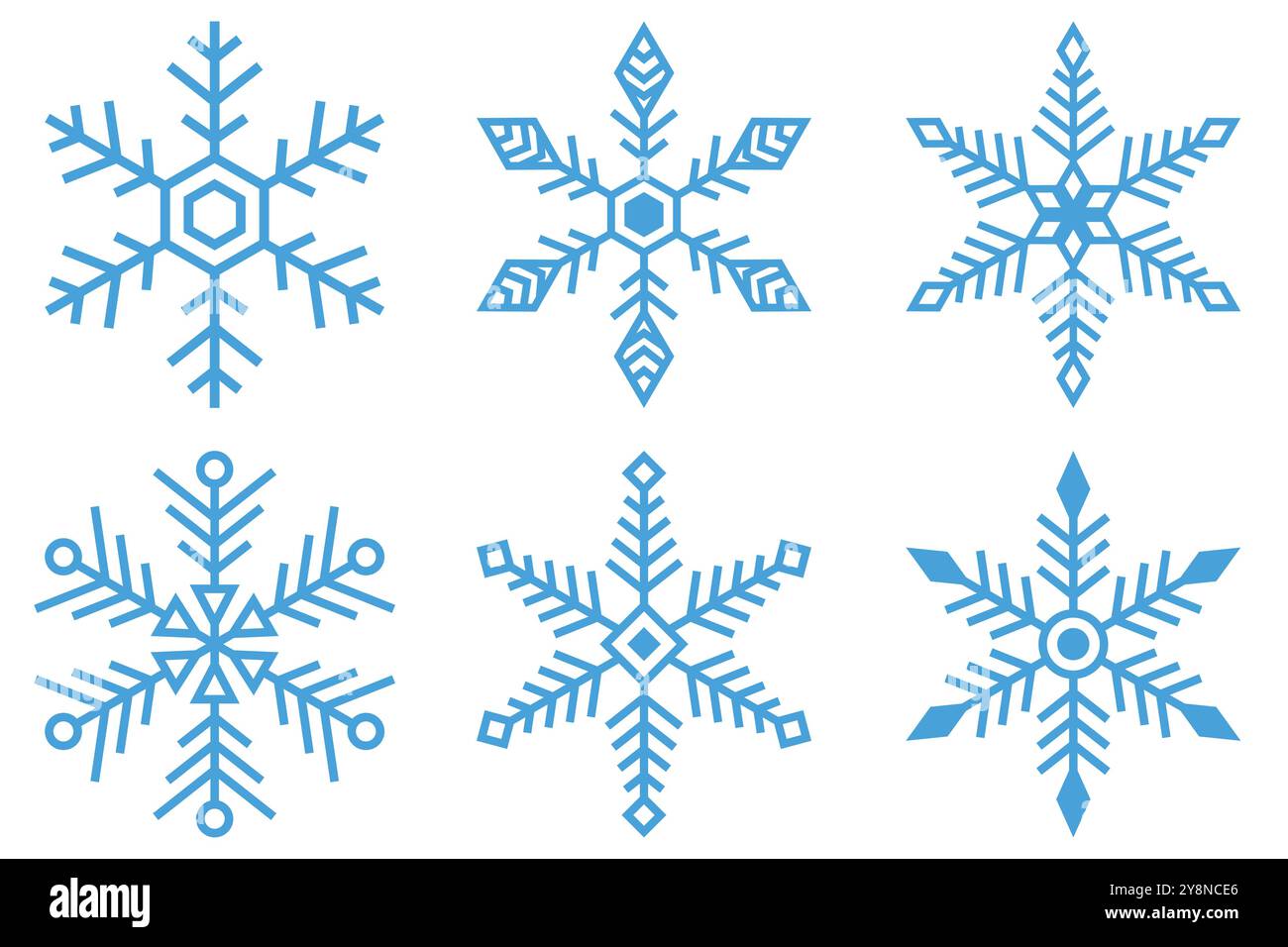 Blue snowflakes line icon Cut Out Stock Images Pictures Alamy
