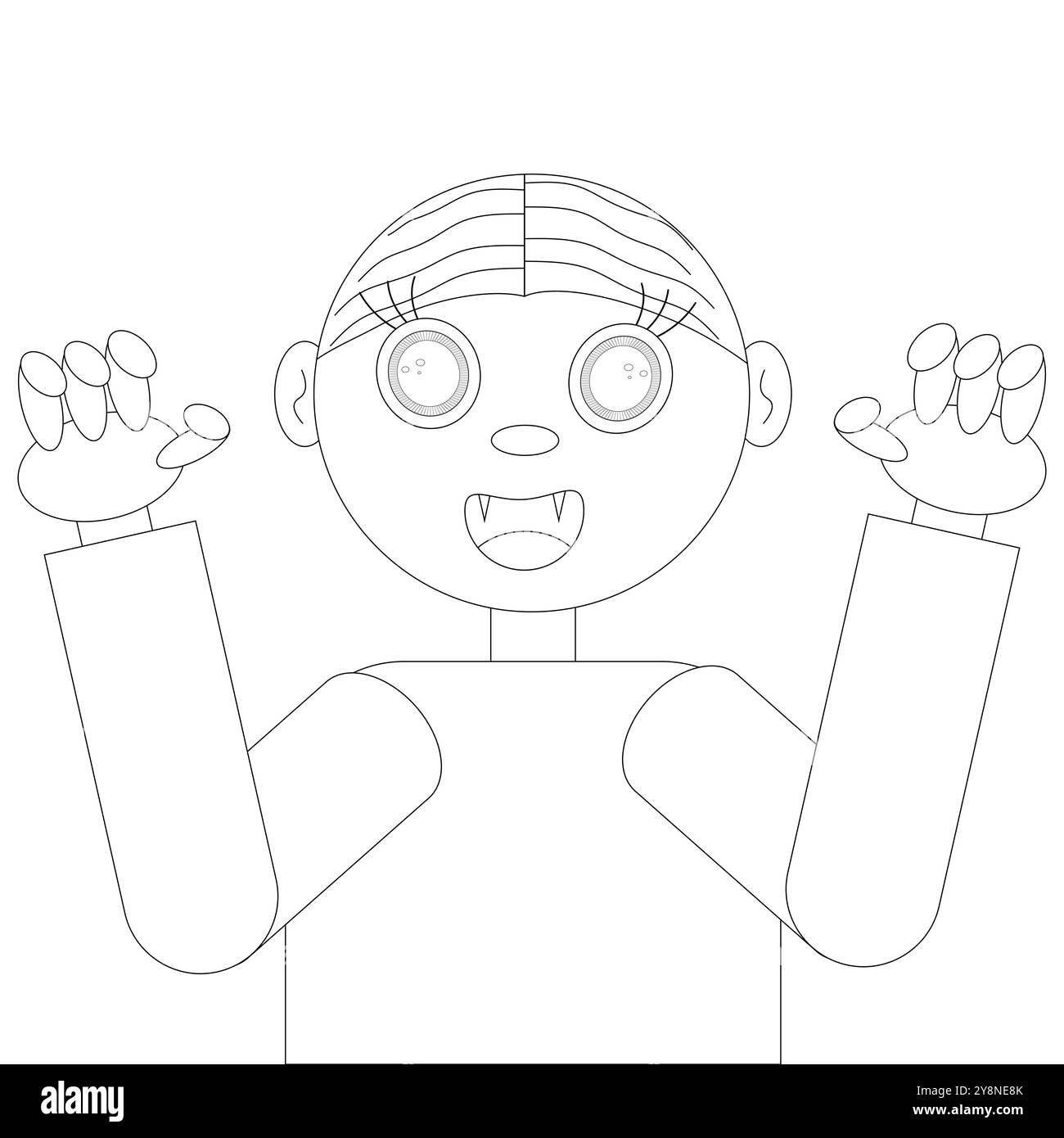 A fun and spooky little vampire coloring page, perfect for Halloween