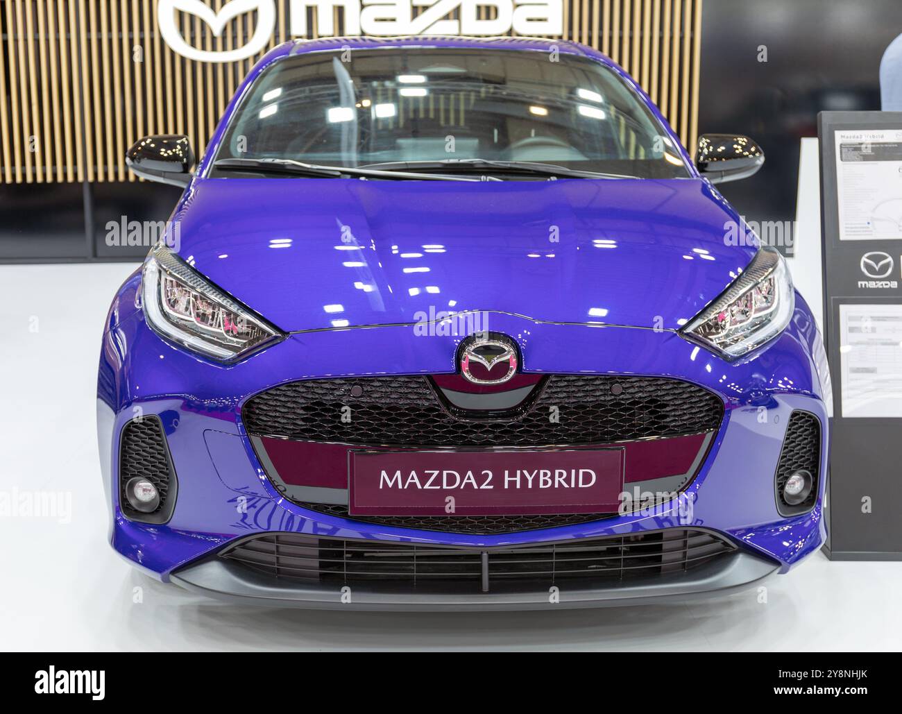 ATHENS, GREECE - OCTOBER 5, 2024: Mazda 2 Hybrid at Auto Athina 2024 ...