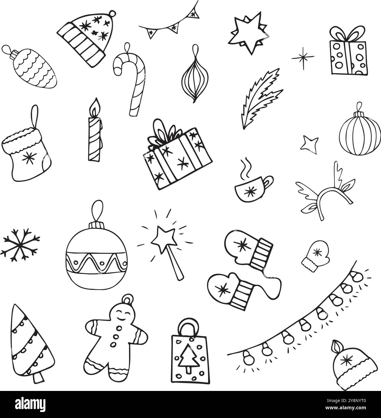 Merry Christmas and happy New Year festive collection Stock Vector