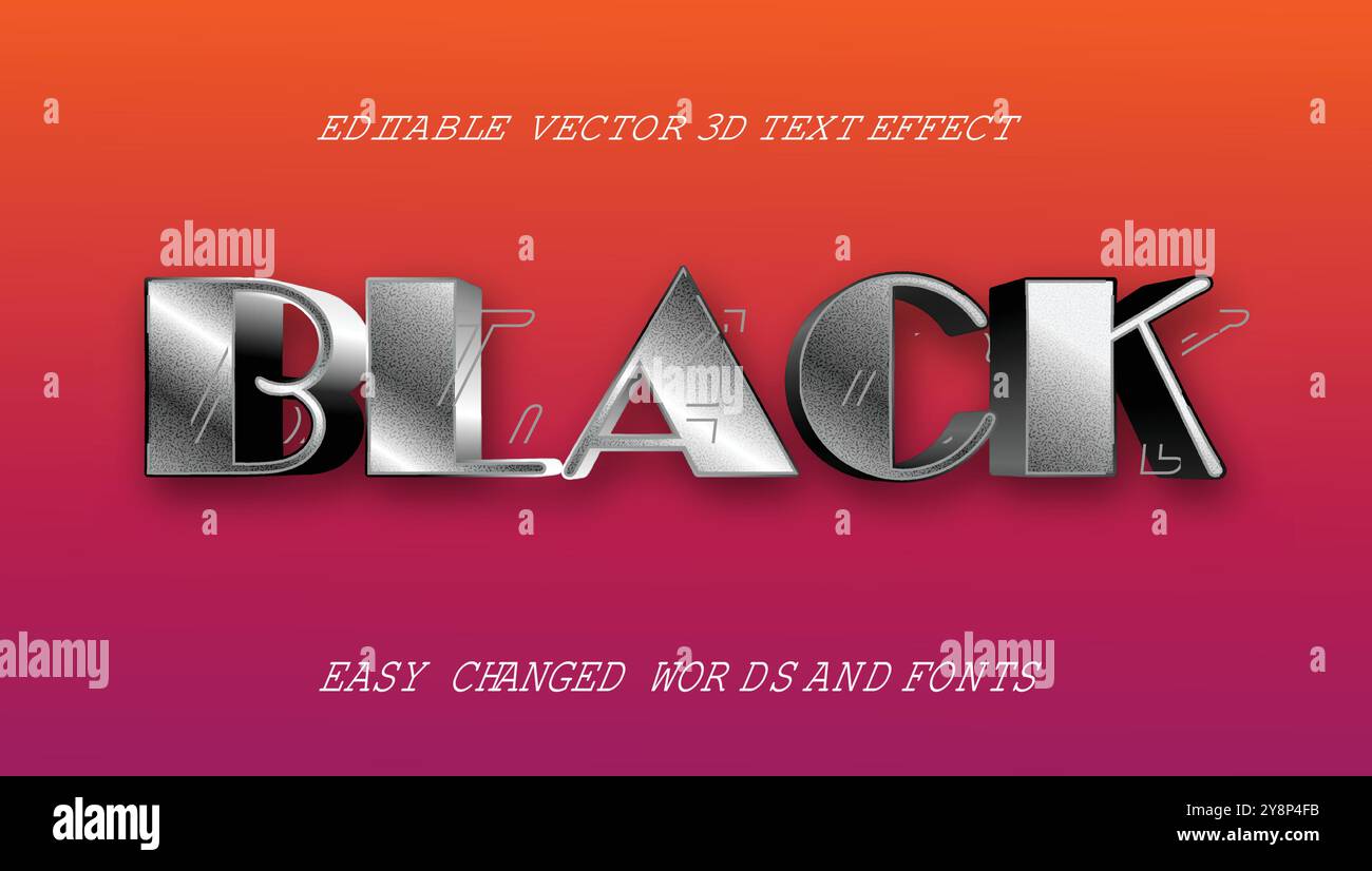 Black 3d text effect hi-res stock photography and images - Alamy