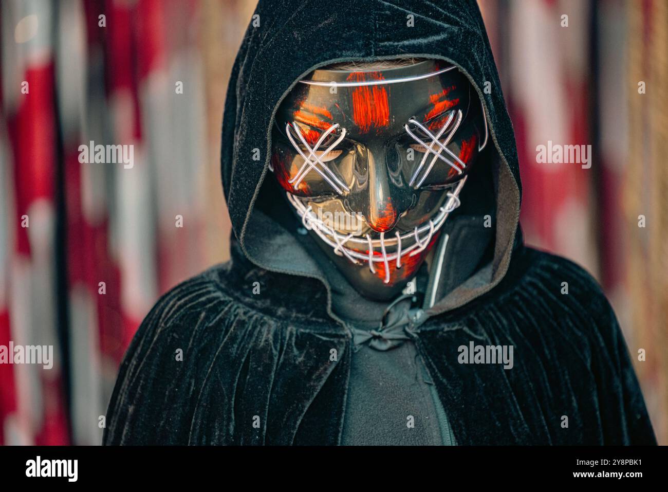 October 2022/23, Frankfurt, Germany, actors in monster and horror costumes perform in a horror labyrinth to celebrate Halloween. Stock Photo