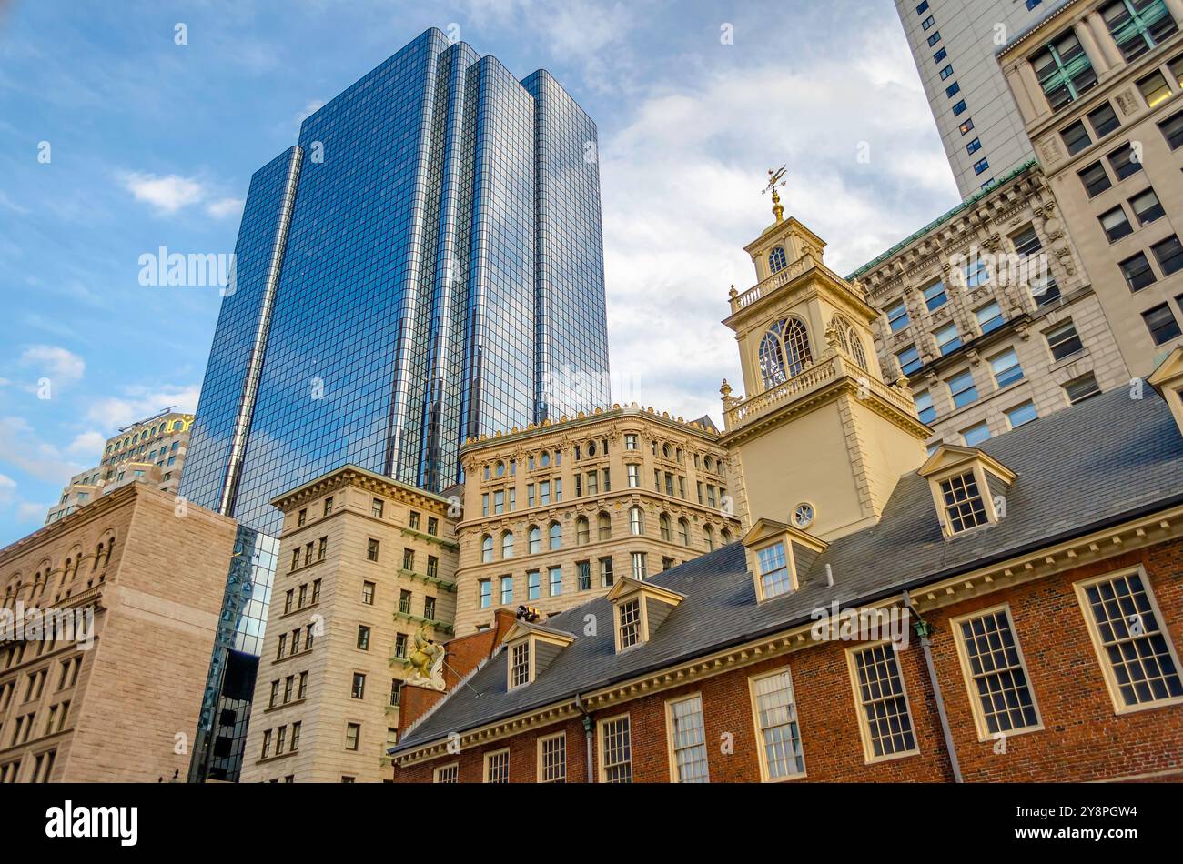 Mix of modern and ancient architecture, with the Old State House iconic ...