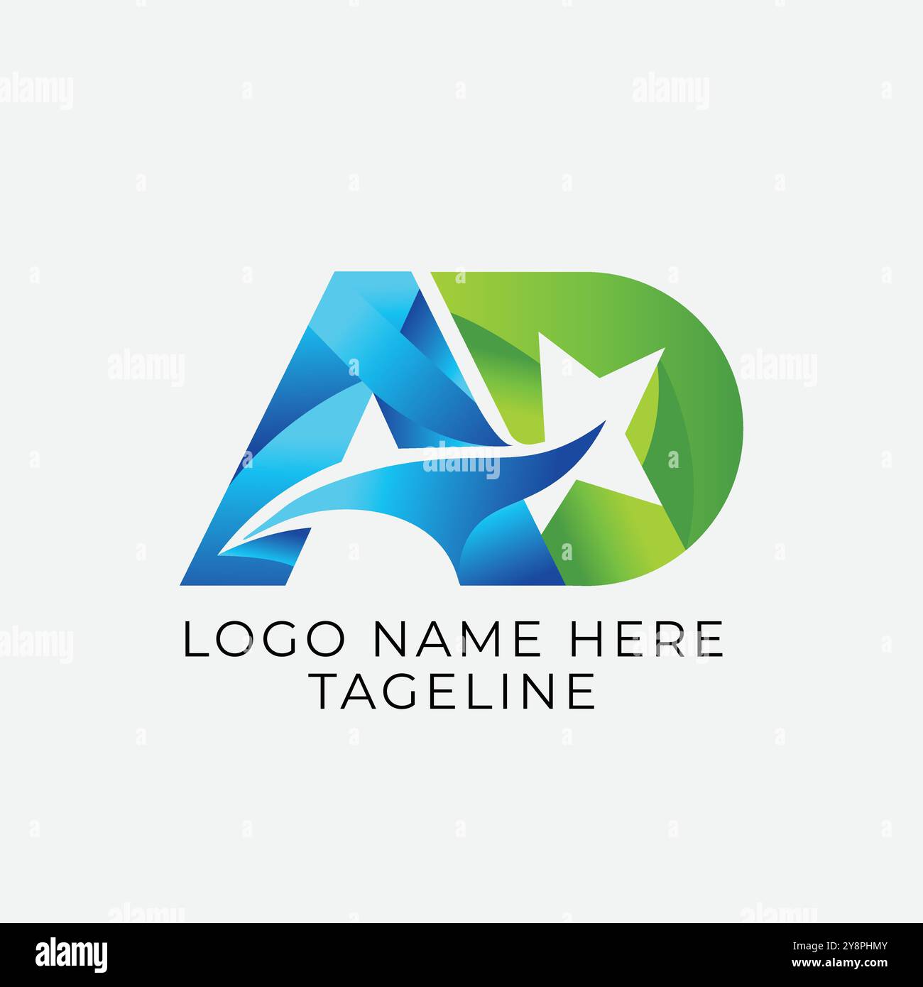 Initial AD Letter Logo With Creative Modern Business Typography Vector Template. Creative Gradient AD Logo Vector. Stock Vector